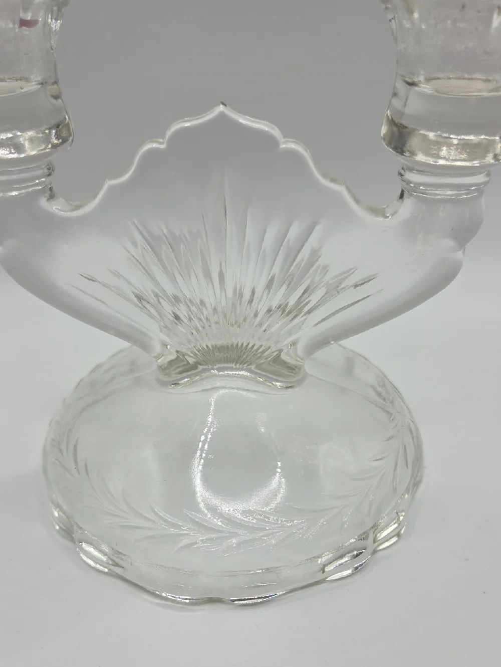 Jeanette Glass Double Candle Hilder Vintage